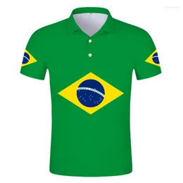 Men's Polos BRAZIL POLO Shirt Free Custom Name Bra Country Portugal Br Flag Portuguese Print Po Brasil Federativa Diy Clothes