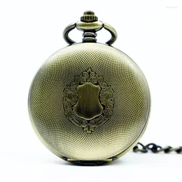 Pocket Watches Luxury Shield Watch Automatic Skeleton Retro Roman Numberal Mechanical Pendant Fob Chain Analog