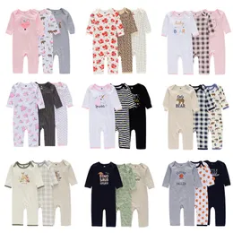 Pagliaccetti per neonati manica lunga 100% cotone lino stampa modello vestiti per neonata neonato pagliaccetti per neonato in un unico pezzo