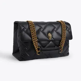 Kurt Geiger London Kensdfhgn XXL 38cm Soft Leather Handbags Luxury Black Chains Shoulder Bag Big Cross Body Purse and bag