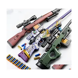 Gun Toys Awm M24 98K Toy Soft Sniper Rifle Pneumatic Blaster Pistol Replica Military For Kid Adts Cosplay Props CS Fighting Go Drop Dhtxi