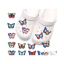 Shoe Parts Accessories Wholesale Butterfly Mexican Croc Shoes Charms Custom Designer Kids Shoecharms Drop Delivery Dhgra