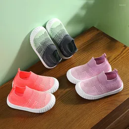 Athletic Shoes One Foot WearIn The End Woven Sneakers Breathable Soft Net Boys And Girls Solid Heart Sole Casual