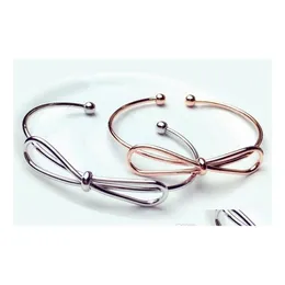 Bangle Europe Fashion Jewelry Knot Bowknot Bracciale Womens Bracciali S129 Drop Delivery Dhef9