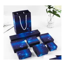 Jewelry Boxes Mti Size Gift Box Starry Sky Packaging For Bracelet Necklace Ring Earring Wedding Bride Present Storage Drop Delivery D Otuug