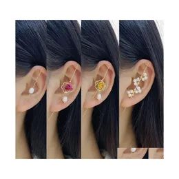Other Eternal Flower Piercing Earrings Jewelry Set Ear Cuff Cler Hook Earring Charm Pearl Clip Cartilage Studs For Women Girls Drop D Dhcj0