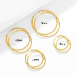 Hoop Earrings Wholesale--- XP 35 45 50 Mm Big Screw Circle For Women Fashion Jewelry Pure Gold Plated