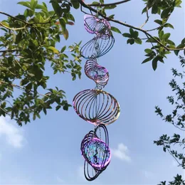 Decorative Figurines 3D Rotating Wind Chimes Stainless Steel Spinner Bell For Room Decor Aesthetic Garden Decoration Outdoor Hanging