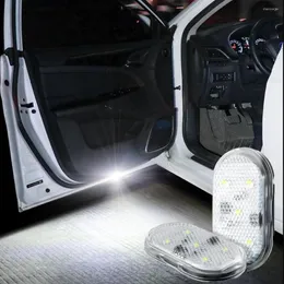 ナイトライト1-4PCS LED CAR DOOR LIGHTインテリアUSB充電式ワイヤレス磁気スイッチランプ信号ウェルカム照明