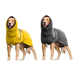 Vestuário para cães outono e inverno pet chapelaria engrossado calor com roupas de cor sólida com capuz fácil de limpar casaco