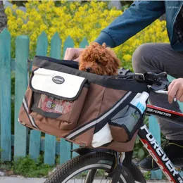 Hundbilstol täcker Pet Bag Portable Bicycle Basket Outdoor Travel Carriers Oxford Tyg Material Cat Teddy Poodles Hållbara PB804