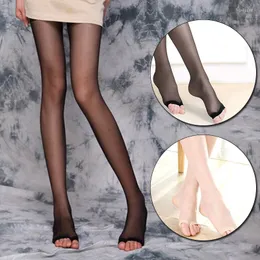 Kvinnors strumpor 1pc sexiga tights strumpbyxor med hög midja sömlösa strumpor lår strumpor leggings öppna tå klackar klänning botten tigh