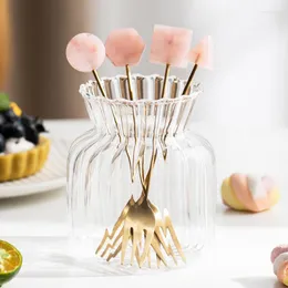 Dinnerware Sets Cake Dessert Fork Stainless Steel Fruit Set Small Home Creative Cute Children's Signing Jar