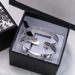 Novo luxo 925 Sterling Silver Bangles Designer Bracelet