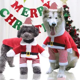 Hundkläder XS-XL Christmas Pet Cosplay Santa Claus Costume Cat Creative Pets Clothes Dogs Party Xmas Gifts 2023 Year Navidad