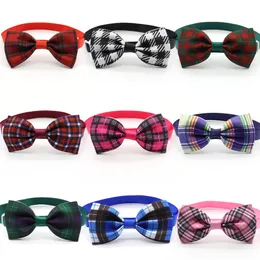 Pet Bow Tie Collar Accessories Plaid Randig Dog Bow Tie 9 Colors Cat Dog Tie 1223911