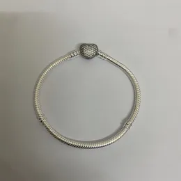 Bracelets de Pandora S925 STERLING SIERTA Diamante Full Diamond Heart Broche Snake Bone Cadena Base Base Beaded
