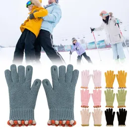 Cycling Gloves Winter Leaky Two Finger Women's Knitted Fleece Thick Warm Snoods For Women Girls Ski Pants Size 10-12