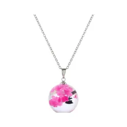 Pendant Necklaces Luminous Mticolor Resin Rod Ball Necklace Women Blue Sky White Cloud Chain Fashion Jewelry Gifts Drop Delivery Pend Otbcc