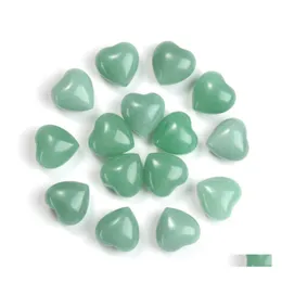 Sanat ve El Sanatları Doğal Aventurine Taş Süslemeleri Oyma 15x10mm Kalp Çakra Reiki İyileştirici Kuvars Mineral Tuvalet Taşları El H DHGAJ