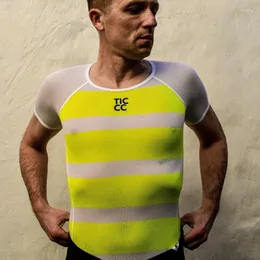Giacche da corsa Ticc Men's Pro 2023 Bike Cool Mesh Superlight Cycling Base Layers Camicia a maniche corte da bicicletta Maglia intima traspirante
