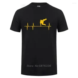 Herren T-Shirts Parkour Freerunning Herzschlag T-Shirt Lustiges Geburtstagsgeschenk für Läufer Männer Männlich Faddish Vaporwave Baumwollhemd T-Shirt