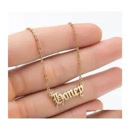 Collane con ciondolo Hip Hop in acciaio inossidabile per donna Collana personalizzata Babygirl Angel Honey Baby Lettera Gioielli Regalo Drop Deliver Otbo0