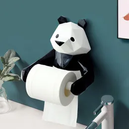 Vävnadslådor servetter Creative Hang Panda Staty Roll Pappershållare väggmontering hartshartsskulptur hem badrum dekor presentparty dekoration dro