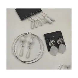 Bengelen kroonluchter mode witte kraal oorbellen voor vrouwen houten handgemaakte driple kralen oorbel hyperbool kralen sieraden levering dh8oy