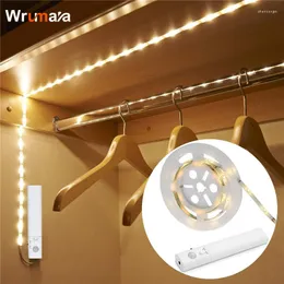 Nattljus WRURAVA LED 1M Strip Light Motion Sensor Aktiverad vattentät flexibel sängnyhetsskåpsskåp