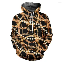 Men's Hoodies IFPD EU Size Baroque Style 3d Printed Crown Golden Chain Luxury Sweatshirts Women Plus Pullover Streetwear