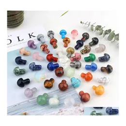 Искусство и ремесла Reiki Healing Chakra Natural Stone 2 см грибные украшения Quartz Минерал -кристалл выпадает рука Gemstone Home de dh7fg