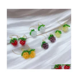 Baumeln Kronleuchter Bonbonfarben Niedliche süße Frucht Kristall Ohrringe Koreanische Stile Drop Lieferung Schmuck Dhtvr