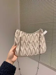 Evening Bags Evening Bags Autumn/Winter 2023 colours trend New Mini Chain Pleated Portable Rhinestone Underarm Moon Package One Shoulder Oblique Span Female