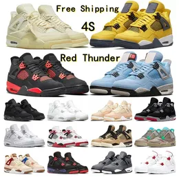 4 4s Jumpman OG Mens Basketball Shoes Military Black Canvas Sail Oreo Red Thunder White Cement Cat Black Throug Women Womens Sneakers Size 36-47