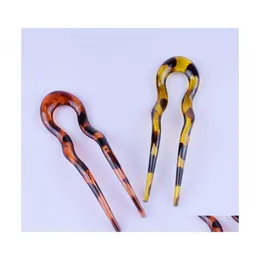H￥rkl￤mmor Barrettes Wholesale Plastic Fork Pins Chopsticks Hairpins Wavy Sticks Chignon Bun Updo Fast Spiral Braid Twist Styling Dhuvl
