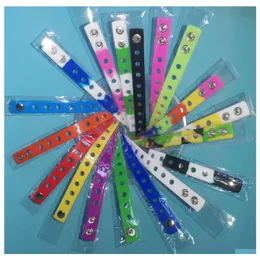 Accessori per parti di scarpe Woleale Bracciale Candy Bracciale personalizzato Colore Sile braccialetti regolabili Hine Fit 18 cm per ciondoli per donne Dhy3Q