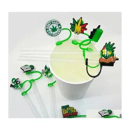 Drinking Straws Custom Soft Sile St Toppers Accessories Er Charms Reusable Splash Proof Dust Plug Decorative 8Mm Party Drop Homefavor Dhhd4