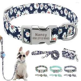 Dog Collars Personalized Collar Leash Treats Bag Print Dogs Customized Pet Rope Poop Portable For Small Medium Large