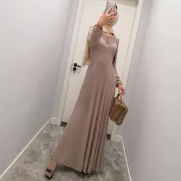 Ubranie etniczne szyfon Ramadan muzułmańska sukienka Abaya Dubai Caftan Women Marocain Kaftan Islam Eid Mubarak Sukienki Sukienki Letnie długi rękaw