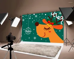 Party Decoration Milsleep Merry Chirstmas Green Background Xmas Deer Pograph Fashionable Festival Backdrop Po Decorations