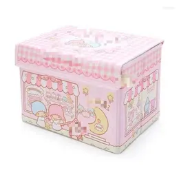 Storage Boxes Lovely Student Dormitory Desktop Box Sorting Cassette Cover Foldable Organizer