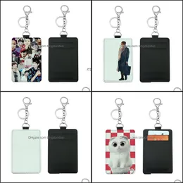 Storage Bags Sublimation Card Holder Pu Leather Blank Credit Cards Bag Case Heat Transfer Print Diy Holders With Keychain Rrb15048 D Ots7Z