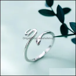 Band Rings Lovely Snake Shape Open Adjustable Finger Ring For Women Simple Fine Jewelry Girl Gift Drop Delivery Dhdbz