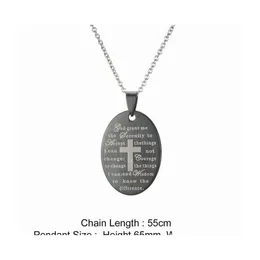 Pendant Necklaces 30Pcs Serenity Prayer Jesus Cross Stainless Steel Pendants Necklace Christian God Grant Me Jewelry Drop Delivery Dh7Zi