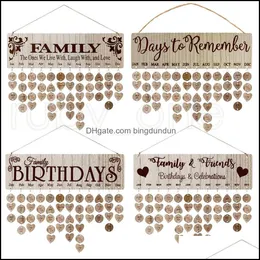 Party Decoration Best Presents For Mothers Wooden Family Birthday Reminder Calendar Board Diy Anniversary Tracker Plaque Wall Hangin Otpt6