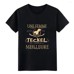 Men's T Shirts Une Femme Avec Un Teckel Est Toujours La Meilleure Men S Ringer Shirt Design Cotton S-XXXL Pattern Fitness Summer