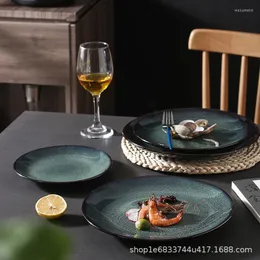 Plates Japanese-style Dishes Ceramics Home Creative Green Steak Single Els In Online Celebrity