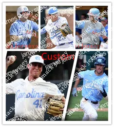 الكلية البيسبول ترتدي NCAA Custom UNC North Carolina Tar Heels Titched Baseball Jersey 15 Gage Gillian 24 Shaddon Peavyhouse 26 Kyle Mott