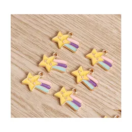 Uroki 10pcs 18x14mm kreskówka Rainbow Stars Fit Fit Biżuter